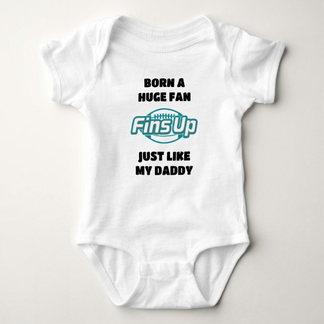 Born A Miami Football Fan Baby Bodysuit (Front)