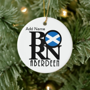 BORN Aberdeen Scotland Customisable Ceramic Ornament