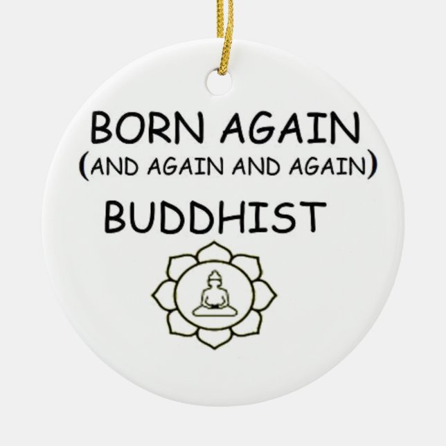 Born Again Buddhist Ceramic Tree Decoration (Front)