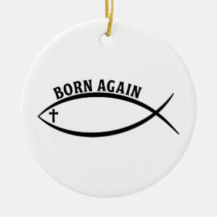 Born Again Ceramic Ornament