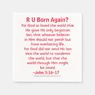 Born Again John 3:16 Napkin