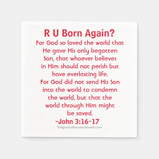 Born Again John 3:16 Napkin (Front)