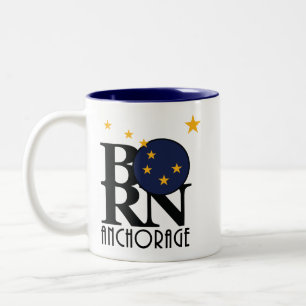 BORN Anchorage Alaska 11oz Two-Tone Coffee Mug