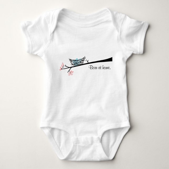 Born At Home Bird Nest Baby Bodysuit (Front)