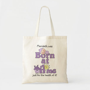 Born At Home-Sleeping Baby Girl Tote Bag