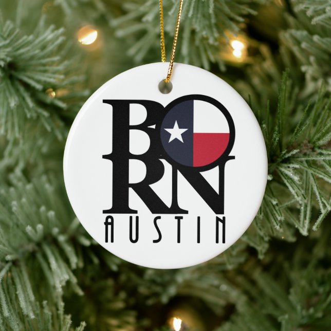 BORN Austin Texas Ceramic Ornament (Tree)