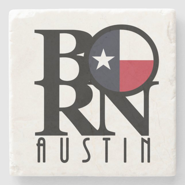 BORN Austin Texas Stone Coaster (Front)