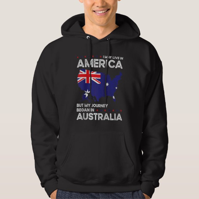 Born Australian Australia American USA Citizenship Hoodie (Front)