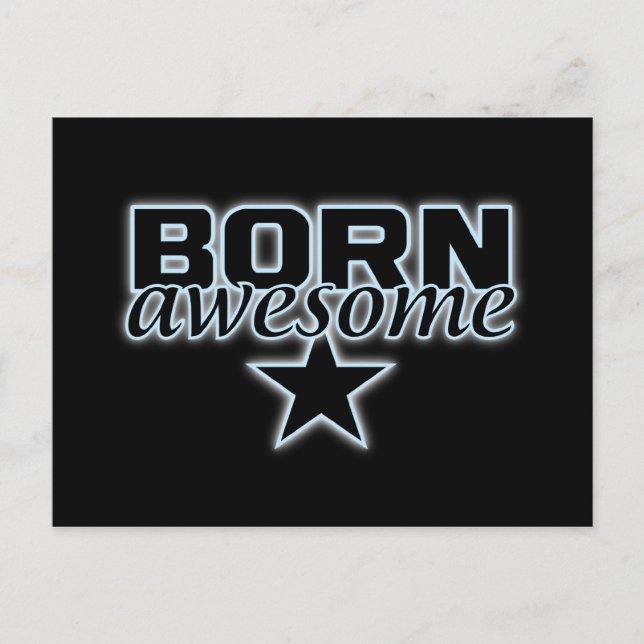 Born Awesome postcard (Front)
