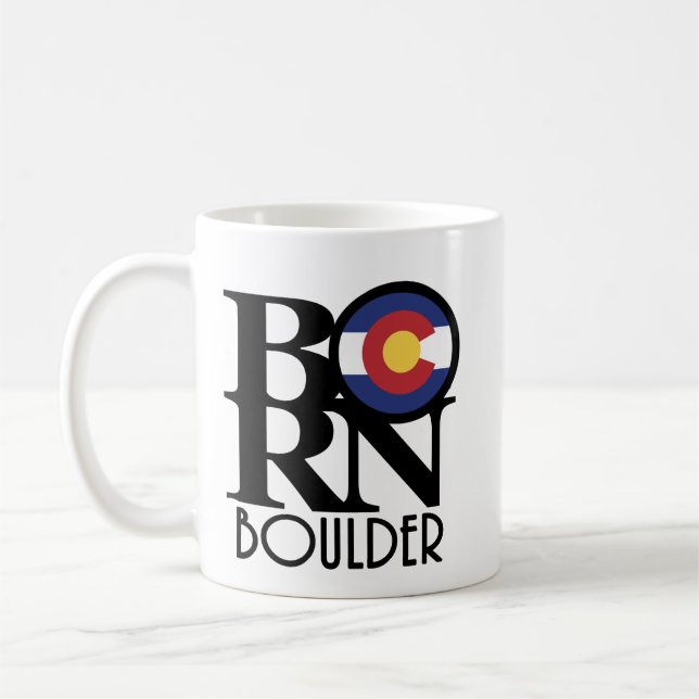 BORN Boulder Colorado 11oz Coffee Mug (Left)