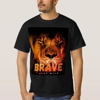 Born Brave Lion T-Shirt Design 