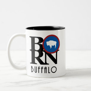 BORN Buffalo Wyoming 11oz Two-Tone Coffee Mug