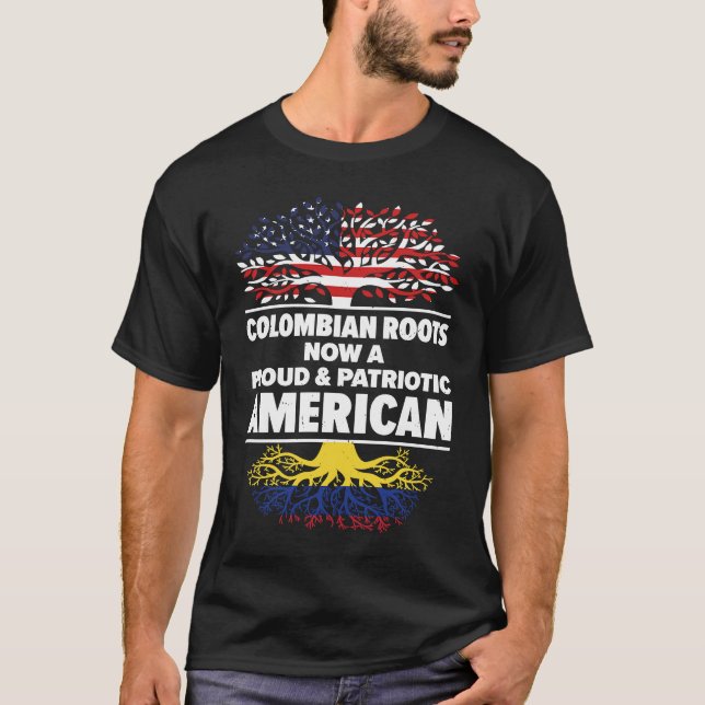 Born Colombian Colombia American USA Citizenship T-Shirt (Front)