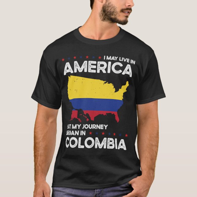 Born Colombian Colombia American USA Citizenship T-Shirt (Front)