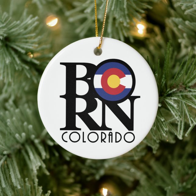 BORN Colorado Ceramic Ornament (Tree)