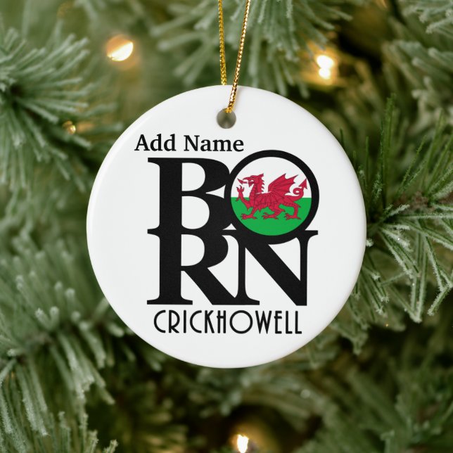 BORN Crickhowell Nova Scotia Customisable Ceramic Ornament (Tree)