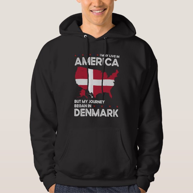 Born Danish Denmark American USA Citizenship Hoodie (Front)