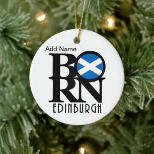 BORN Edinburgh Scotland Customisable Ceramic Ornament