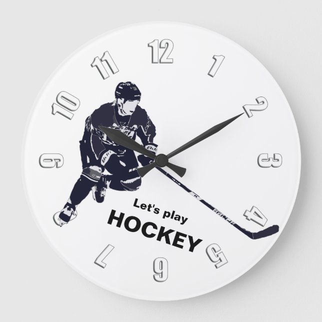 Born for Hockey - Hockey Player Large Clock (Front)