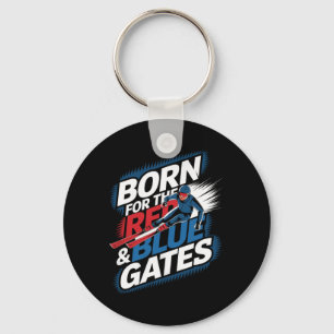 Born For The Red And Blue Gates Alpine Skiing Key Ring