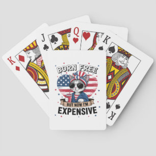 Born Free But Now I'm Expensive Funny Mum Bun Cat Playing Cards