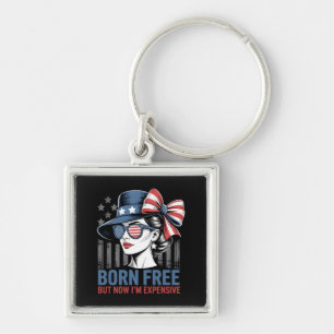 Born Free But Now I'm Expensive USA Flag Key Ring