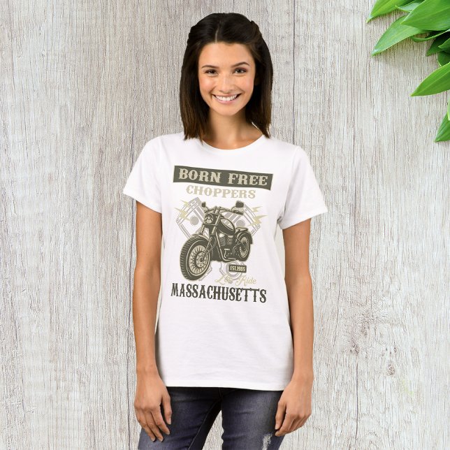 Born Free Choppers Motorcycle Massachusetts T-Shirt (Creator Uploaded)