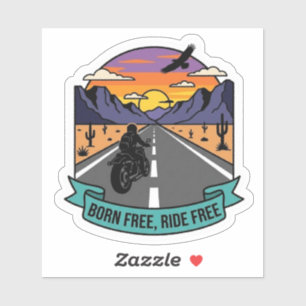 Born Free Ride Free Biker Desert Motorcycle Vinyl