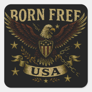 Born Free USA – American Freedom Birth Pride Square Sticker