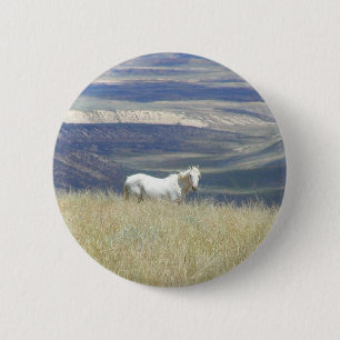 Born Free Wild Mustang Horse 6 Cm Round Badge
