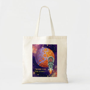Born from the stars, astronaut tote bag