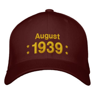 Born in 1939 or Any Year 75th Birthday V10A MAROON Embroidered Hat