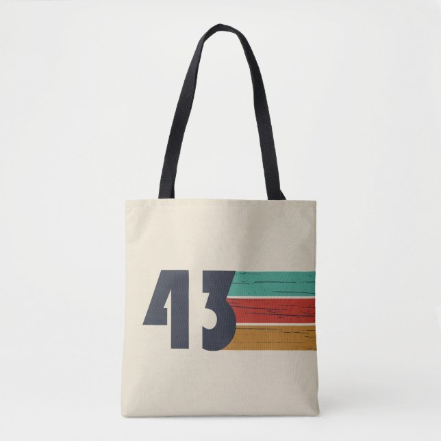 born in 1943 vintage birthday tote bag (Front)