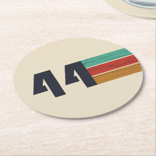 born in 1944 vintage 80th birthday round paper coaster