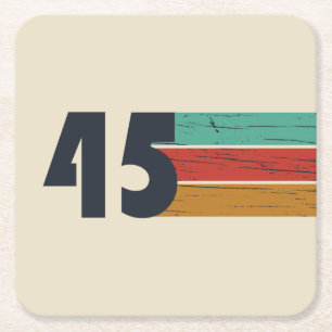 Born in 1945 vintage birthday party square paper coaster