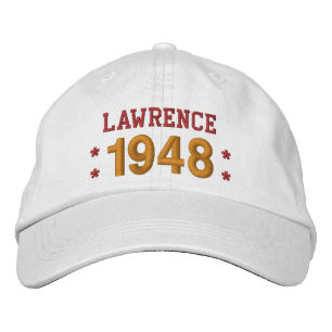 Born in 1948 or Any Year 70th Birthday V09C WHITE Embroidered Hat