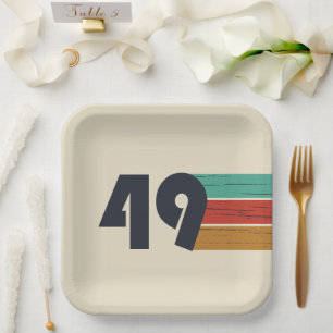 born in 1949 vintage birthday paper plate