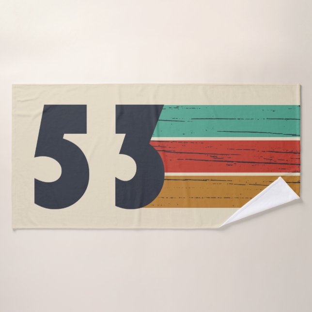 born in 1953 vintage birthday bath towel (Bath Towel)