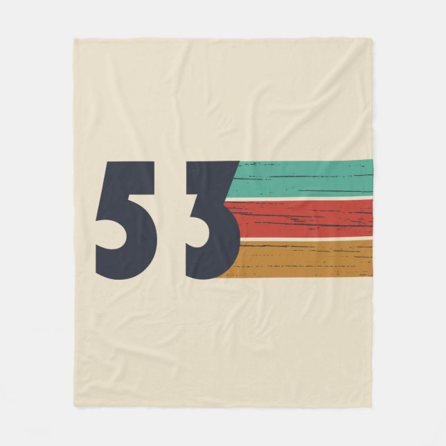 born in 1953 vintage birthday fleece blanket (Front)