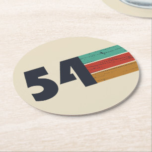 born in 1954 vintage birthday round paper coaster