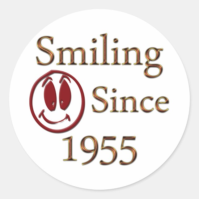Born in 1955 classic round sticker (Front)