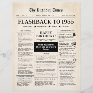 Born in 1955 Mock Newspaper for 70th birthday