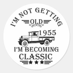 Born in 1955 vintage birthday gifts classic round sticker