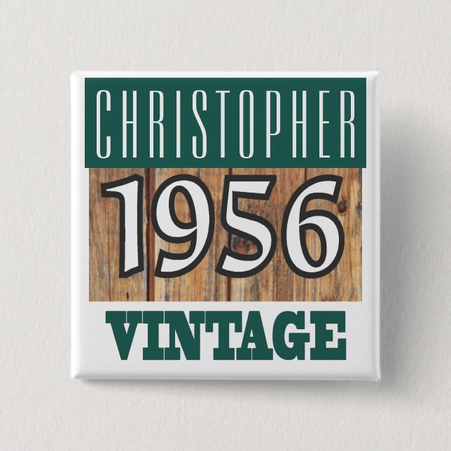 Born in 1956 15 cm square badge (Front)