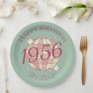 Born in 1956 70th birthday party decor Paper Plate