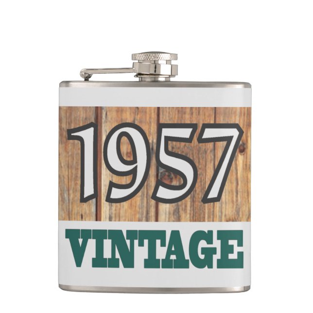 Born in 1957 flask (Front)