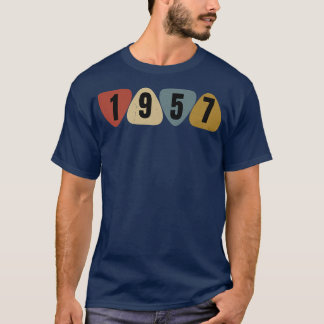 Born In 1957 Guitarist Guitar Pick Music Birthday  T-Shirt