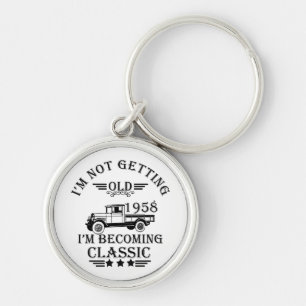 Born in 1958 elegant vintage birthday gift key ring