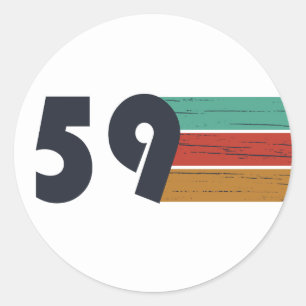 born in 1959 vintage birthday classic round sticker