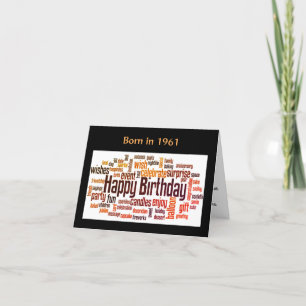 Born in 1961 Birthday Fun Facts Card